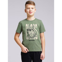 Футболка для мальчика арт.CLE 846490/72кд_п1 размер 34/134-42/158 цвет хаки
