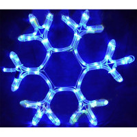 Светодиодная снежинка 40см. (дюралайт синий +Flash) - LN 7041 BF