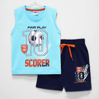Костюм для мальчика (Elnino) артикул 60666 размерный ряд 26/98-30/116 (футболка+шорты) цвет бирюзовый/темно-синий