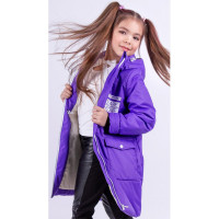 Парка осенняя для девочки (OVAS) арт.РИОНА размерный ряд 32/122-36/140 цвет фиолетовый
