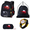 Ранец для мальчика школьный (SkyName) GROOC + пенал + сумка для обуви + часы 30х16х36см арт.9-141