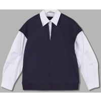 Джемпер-обманка для девочки (Делорас) артикул 63966GF цвет сине-белый