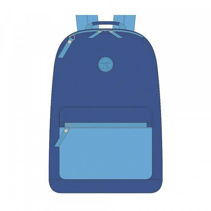 Рюкзак для девочки (Grizzly) арт RD-952-1 джинсовый 28х41х20 см