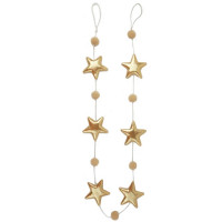 Украшение декоративное "Бусы" 092см звёзды цв.золото арт.92378