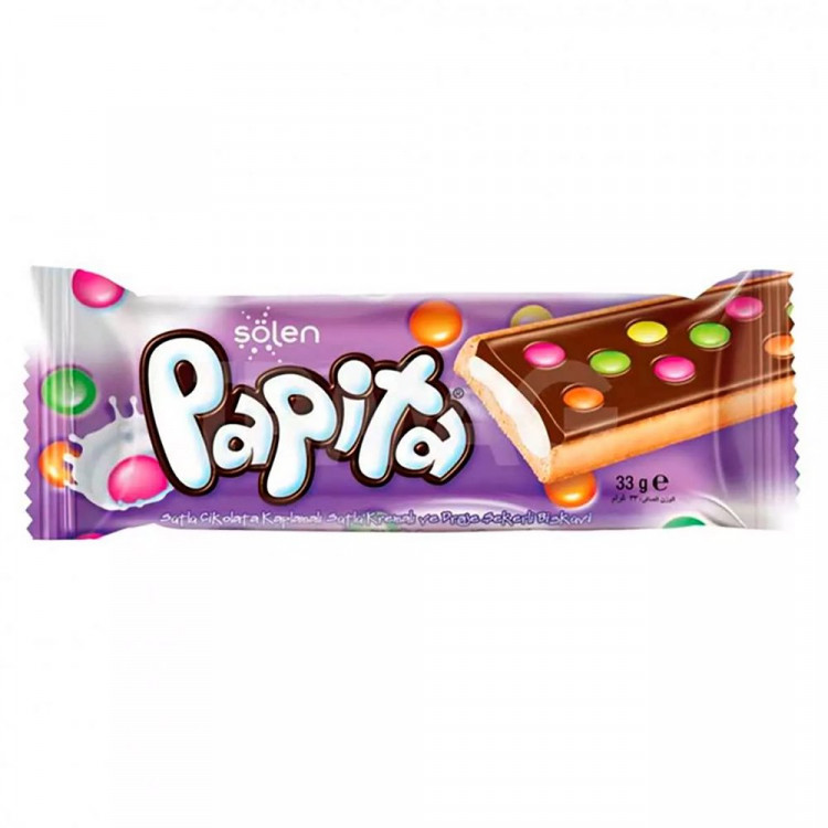 Печенье Solen Papita 33гр Молочный крем/Драже (Ст.24)