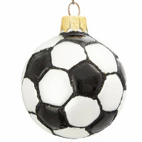 Украшение на ёлку стекло (серия Премиум) 07см "Футбольный мяч" п/у арт.ФУП4-318/17/1