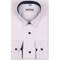 Сорочка подростковая приталенная длинный рукав размерный ряд 37/158-164 -41/176-182 цвет белый Brostem арт.1LX212+1X** на кнопках