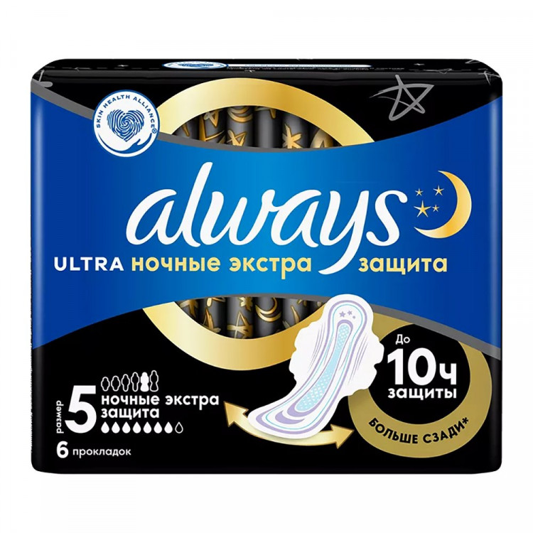 Прокладки Always Ultra Night аромат. Экстра защита 6 штук