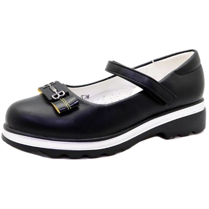 Туфли для девочки (Куумир) черные верх-искусственная кожа подкладка-искусственная кожа  артикул RC82_MC7-188