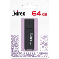 Флеш диск 64GB USB 2.0 Mirex Line черный