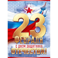 23ФЕВРАЛЯ Плакат "23 февраля. С Днем Защитника Отечества!" 60*44см арт.84987