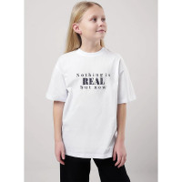 Футболка для девочки арт.CLE 856797кд_п размер 34/134-42/158 цвет белый