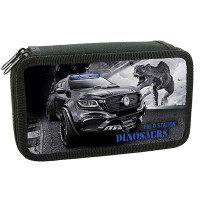 Пенал 2 отделения (Оникс) ПКК 11-5 Джип с динозавром 190х110мм ламинированный картон