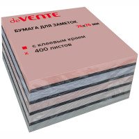 Блок самоклеющийся 75*75 400л 5 пастельных цвета + черный sigNATURE (deVENTE) арт.2010511