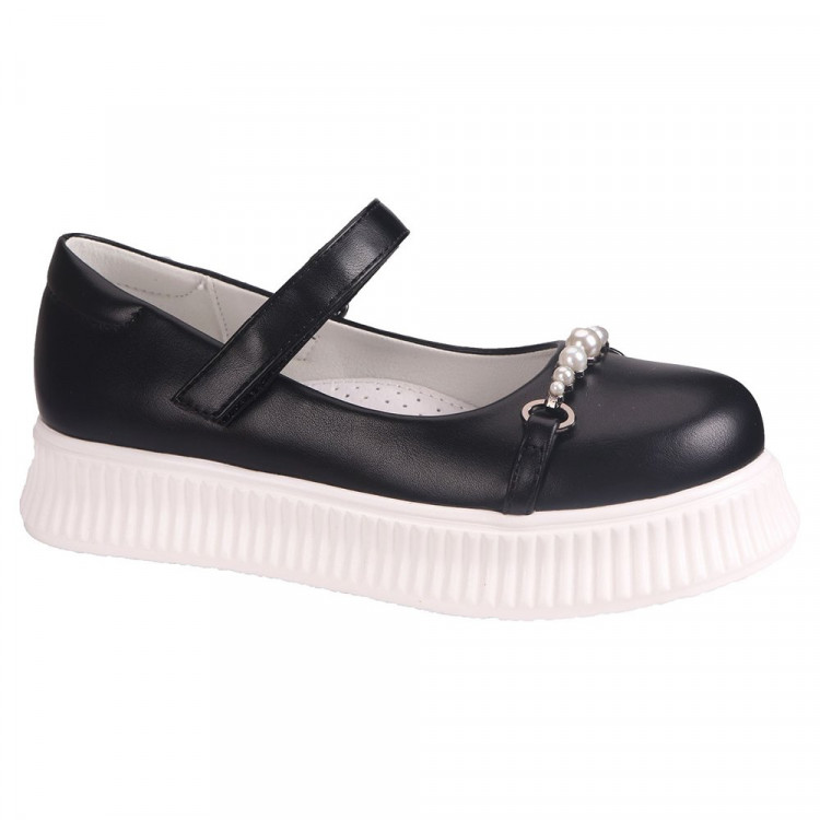 Туфли для девочки (TOM.MIKI) черные верх-искусственная кожа подкладка-натуральная кожа размерный ряд 32-37 арт.T-10751-B