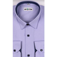Сорочка детская приталенная длинный рукав размерный ряд 29/116-36/158-164 цвет сиреневый Brostem арт.1LD212+5d** на кнопках