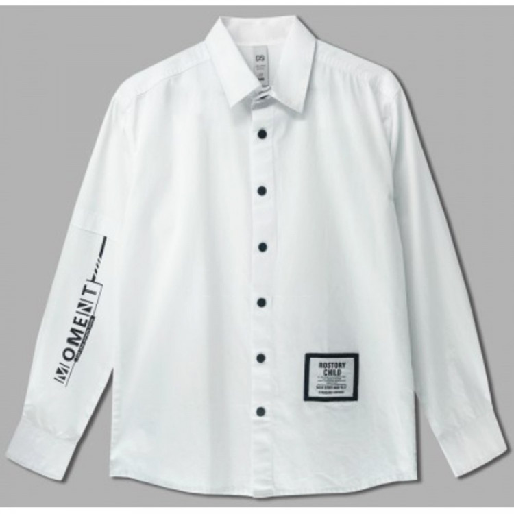 яяяСорочка детская  (Делорас) длинный рукав цвет белый арт.C71194 размерный ряд 37/164-170