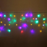 Гирлянда эл.д/улицы подвесная Бахрома 5*0,4/0,6м 180LED (св.провод) цв.мульти мерц. арт.183-272