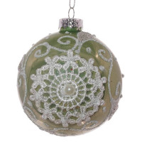 Шар стекло без упаковки /1шт/ 08см цв.салатовый арт.721364