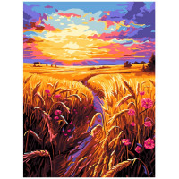 Картина по номерам холст на подрамнике 30х40 см (LORI) Золотые поля арт.Рх-168