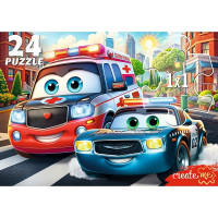 Пазлы МАКСИ 24 элемента Городские машинки-помощники (РК) арт.УК24-0209