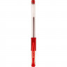 Ручка гелевая  прозрачный корпус  резиновый упор Attomex 0,5мм красная арт.5051308