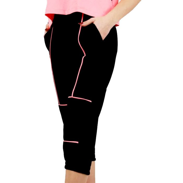 Комплект для  девочки  артикул TETO 183 размер 32/128-48/176  (футболка+бриджи) цвет розовый неон
