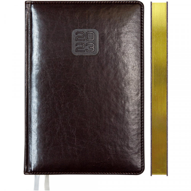 юЕжедневник А5 2023 к/з deVENTE "Bravo" бордовый, золот. срез 176л, 2 ляссе арт.2032307