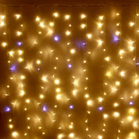 Гирлянда эл.д/улицы занавес Дождь 2*1,5м 320LED (св.провод) цв.т.белый мерц. арт.183-173
