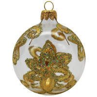 Шар стекло 08см "Золотой цветок" п/у арт.КУ-80-224244