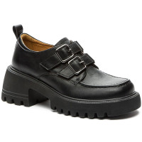 Полуботинки для девочки (KEDDO) черные верх-искусственная кожа подкладка-натуральная кожа размерный ряд 34-39 арт.538807/05-01