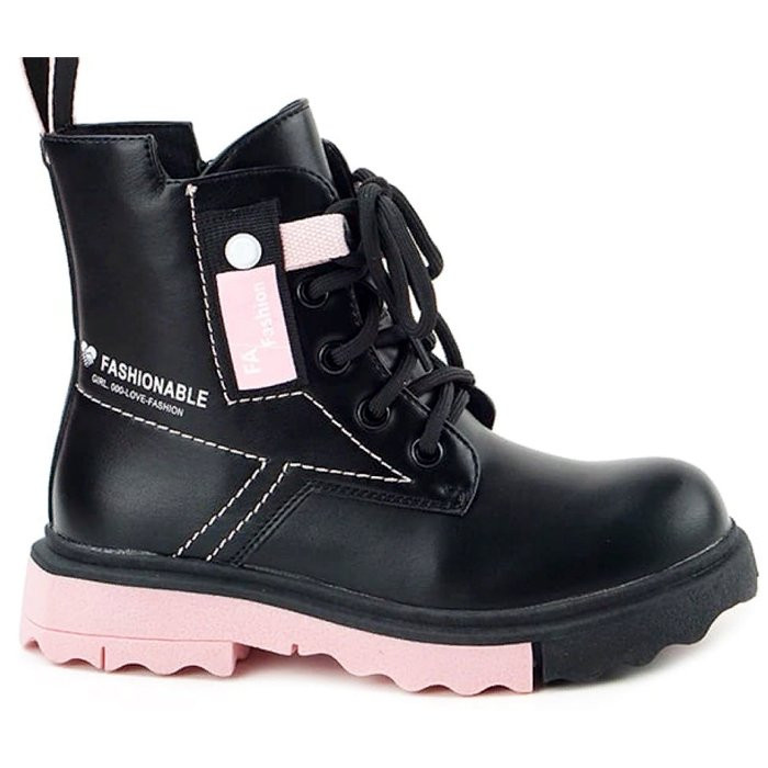 Ботинки для девочки (B&G) черный верх-искусственная кожа подкладка - байка артикул m-bg-E963-2H