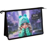 Папка школьная для тетрадей А4 на молнии (deVENTE) Paris Girl арт.8056547