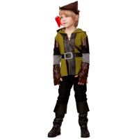 Костюм для мальчика Робин Гуд (рубаха,брюки с сапогами,шляпа,пояс,сумка) р.28/110-34/134 арт.21-11