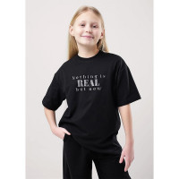 Футболка для девочки арт.CLE 856797кд_п размер 34/134-42/158 цвет черный