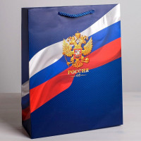 Пакет подароч. бумаж. 25*32*12см «Россия» арт.3681340