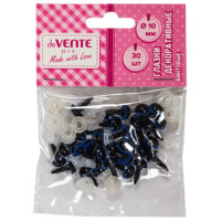 Набор для творчества Глазки декоративные 30шт d-10 mm круглые винтовые с фиксатором (deVENTE) голубые арт.8001321