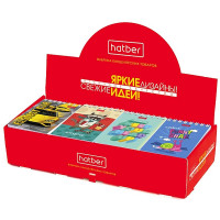 Блокнот А7 мягкая обложка на гребне 40 листов (Hatber) ассорти 8 дизайнов клетка арт 40Б7В1