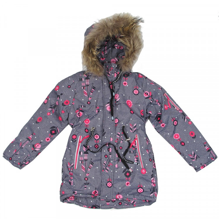 Куртка зимняя для девочки (ZI TONG) арт.sdh-KF2053-12 цвет серый