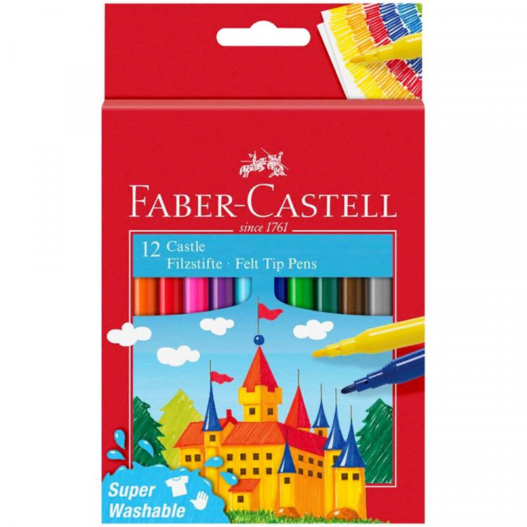 1Фломастеры (Faber-Castell) 12 цветов cмываемые арт.554212