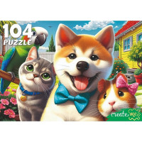 Пазл 104 элемента Селфи домашних животных (РК) арт.Ф104-4537