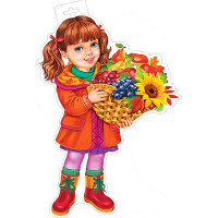 Плакат "Девочка с корзиной" 27*54см арт.0-35-038