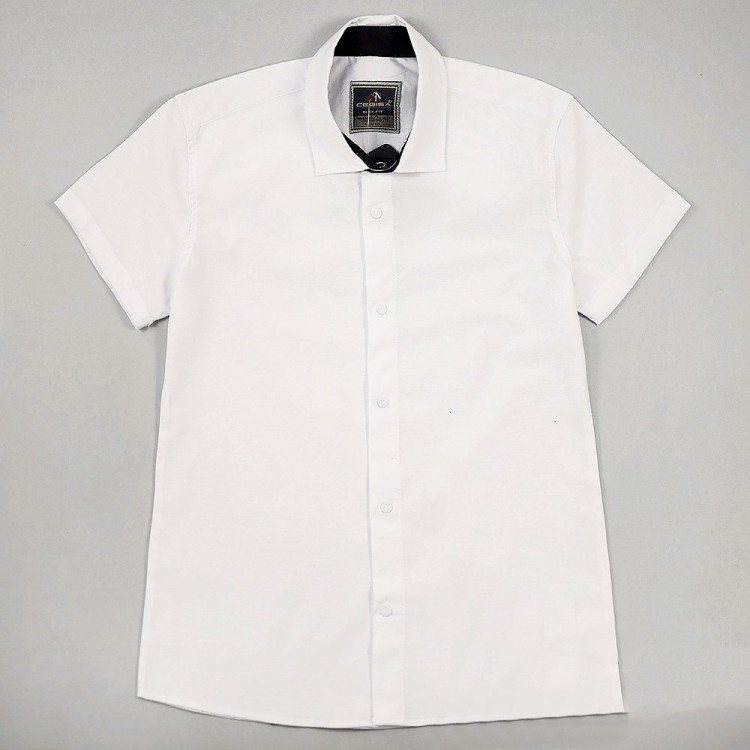 Сорочка подростковая короткий рукав размерный ряд 35/152-158-37/164-170 цвет белый CEGISA арт.16636