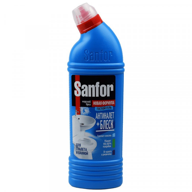 Чистящее средство для сантехники Sanfor 750г WC gel, морской бриз арт.29734 (Ст.15)