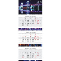 Календарь настенный 3-бл 2026 297*750мм "Огни над водой" на 3 гребнях Хатбер арт.3Кв3гр2ц_33892