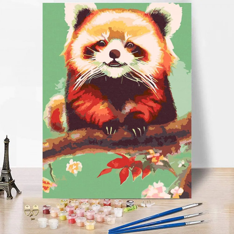 Набор для творчества Картина по номерам 30x40см (RedPanda) Красная Панда и Сакура  арт.p54753