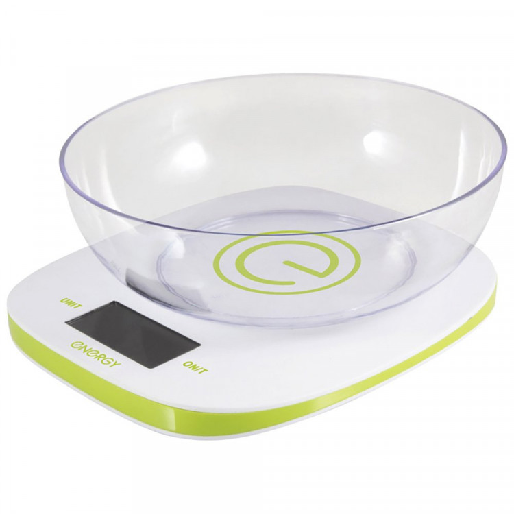 Весы кухонные электронные ENERGY, белый/салатовый, арт EN-425, 5 килограмм