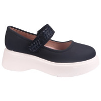 Туфли для девочки (TOM.MIKI) синий верх-искусственная замша подкладка-натуральная кожа размерный ряд 34-39 арт.T-10710-H