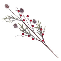 Украшение декоративное "Ветка. Хвоя, ягоды, шишки" 60см арт.741466