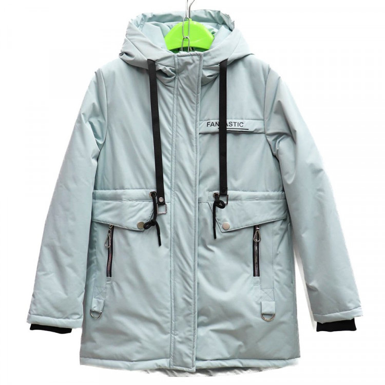 Куртка осенняя для девочки (JSL) арт.jxx-885-1 размерный ряд 34/134-42/158 цвет бирюзовый